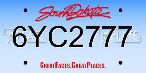 6YC2777 South Dakota License Plate