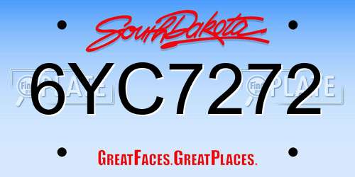 6YC7272 South Dakota License Plate