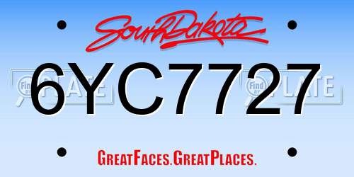 6YC7727 South Dakota License Plate