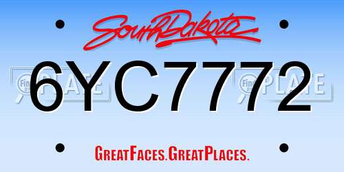 6YC7772 South Dakota License Plate