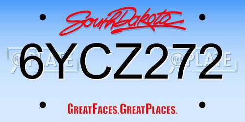 6YCZ272 South Dakota License Plate