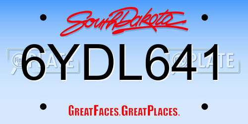 6YDL641 South Dakota License Plate