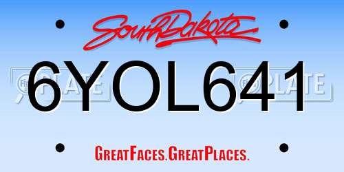 6YOL641 South Dakota License Plate
