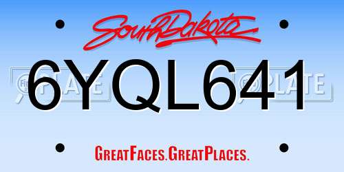 6YQL641 South Dakota License Plate