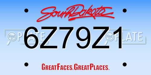 6Z79Z1 South Dakota License Plate