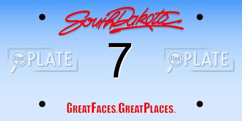 7 South Dakota License Plate
