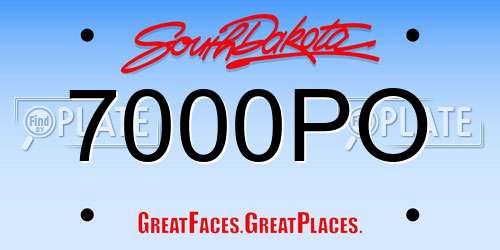 7000PO South Dakota License Plate