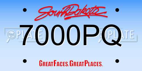 7000PQ South Dakota License Plate