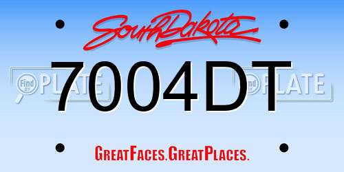 7004DT South Dakota License Plate