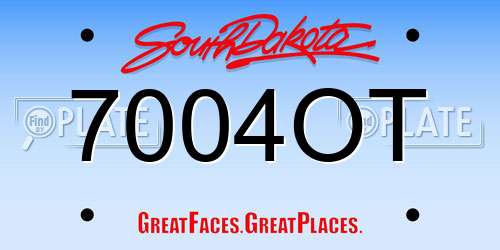 7004OT South Dakota License Plate