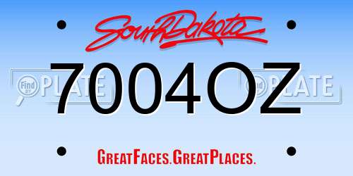 7004OZ South Dakota License Plate