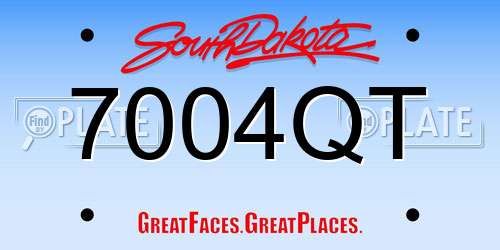 7004QT South Dakota License Plate