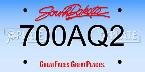 700AQ2 South Dakota License Plate