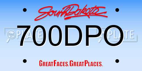 700DPO South Dakota License Plate