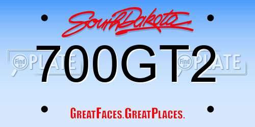 700GT2 South Dakota License Plate