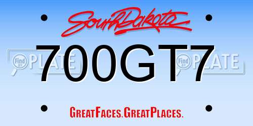 700GT7 South Dakota License Plate