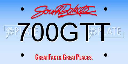 700GTT South Dakota License Plate