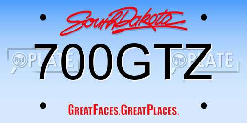 700GTZ South Dakota License Plate