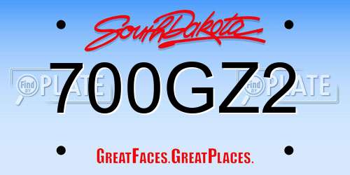 700GZ2 South Dakota License Plate