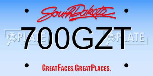 700GZT South Dakota License Plate