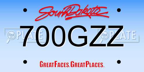 700GZZ South Dakota License Plate