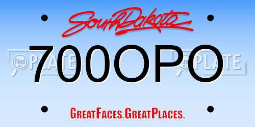 700OPO South Dakota License Plate
