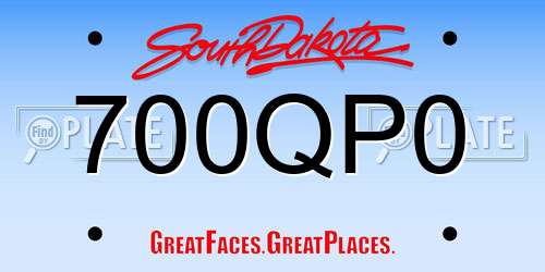 700QP0 South Dakota License Plate