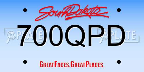 700QPD South Dakota License Plate