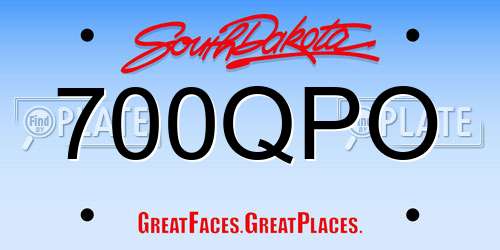 700QPO South Dakota License Plate