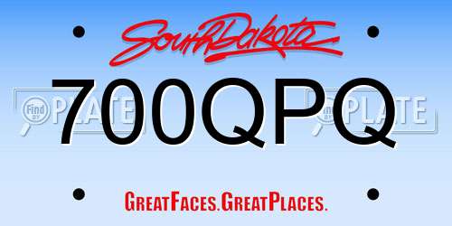 700QPQ South Dakota License Plate
