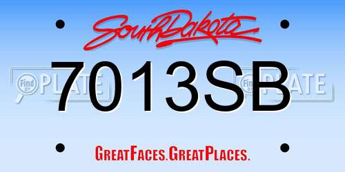 7013SB South Dakota License Plate
