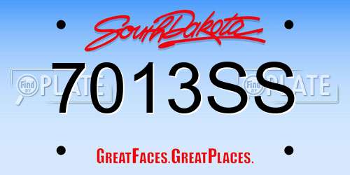 7013SS South Dakota License Plate