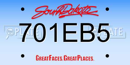 701EB5 South Dakota License Plate