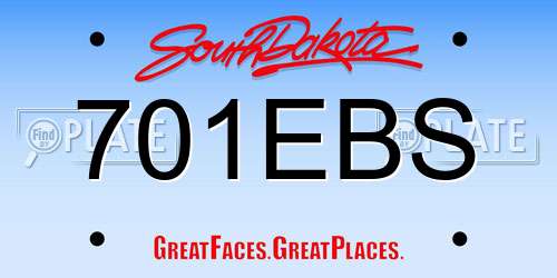 701EBS South Dakota License Plate