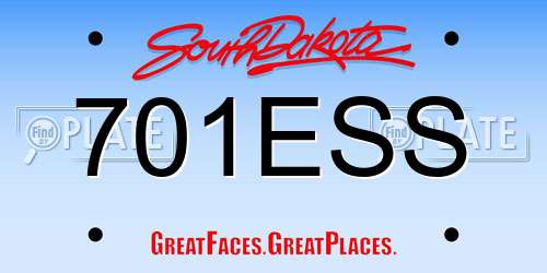 701ESS South Dakota License Plate