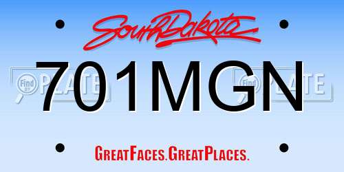 701MGN South Dakota License Plate