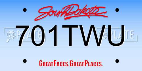 701TWU South Dakota License Plate