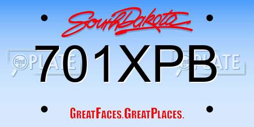 701XPB South Dakota License Plate