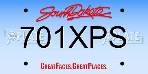 701XPS South Dakota License Plate