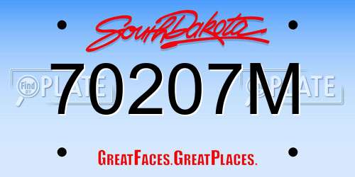 70207M South Dakota License Plate