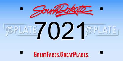 7021 South Dakota License Plate