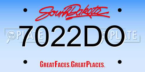 7022DO South Dakota License Plate