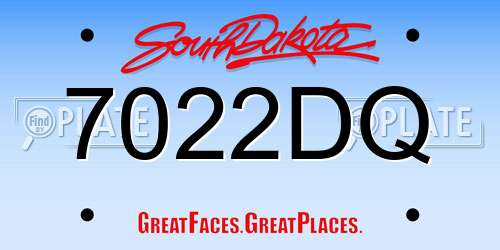 7022DQ South Dakota License Plate