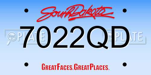 7022QD South Dakota License Plate
