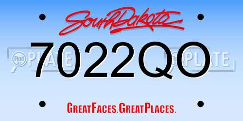 7022QO South Dakota License Plate