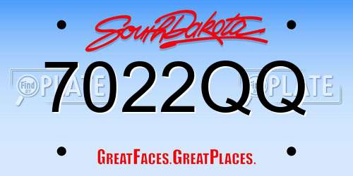7022QQ South Dakota License Plate