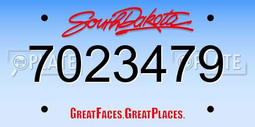 7023479 South Dakota License Plate