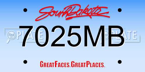 7025MB South Dakota License Plate
