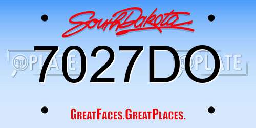 7027DO South Dakota License Plate