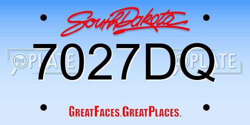 7027DQ South Dakota License Plate